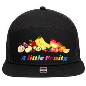 Fruity Pride Gay LGBTQ Fun Rainbow Colors 7 Panel Mesh Trucker Snapback Hat