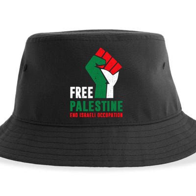 Free Palestine Gaza Freedom End Israeli Occupation Sustainable Bucket Hat