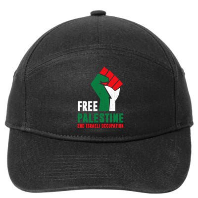 Free Palestine Gaza Freedom End Israeli Occupation 7-Panel Snapback Hat