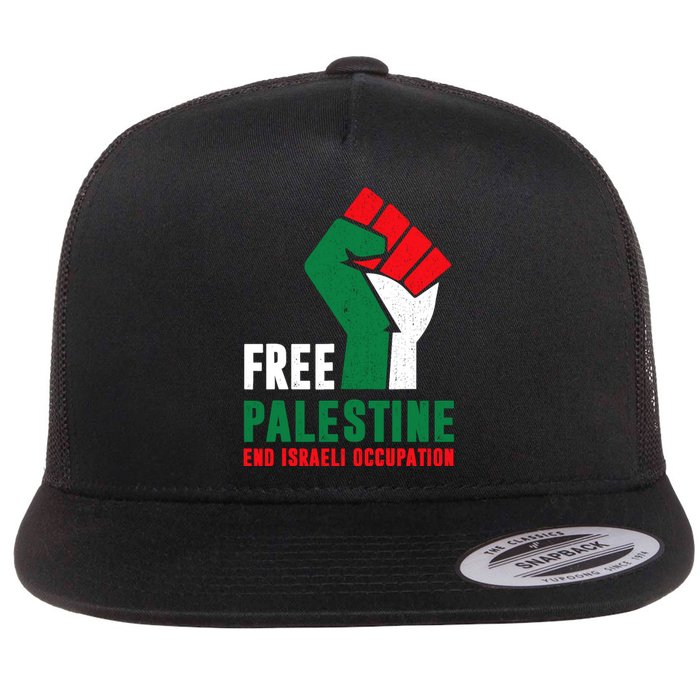 Free Palestine Gaza Freedom End Israeli Occupation Flat Bill Trucker Hat