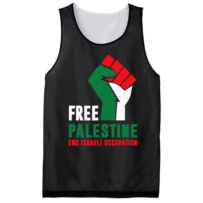 Free Palestine Gaza Freedom End Israeli Occupation Mesh Reversible Basketball Jersey Tank