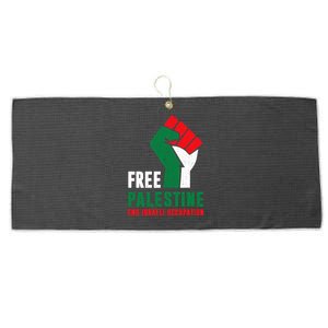 Free Palestine Gaza Freedom End Israeli Occupation Large Microfiber Waffle Golf Towel