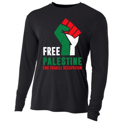 Free Palestine Gaza Freedom End Israeli Occupation Cooling Performance Long Sleeve Crew