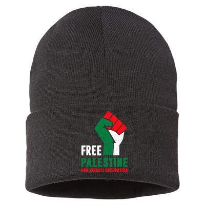 Free Palestine Gaza Freedom End Israeli Occupation Sustainable Knit Beanie