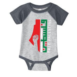 Free Palestine Gaza Flag Arabic Freedom For Palestinians Infant Baby Jersey Bodysuit