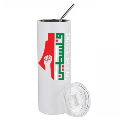 Free Palestine Gaza Flag Arabic Freedom For Palestinians Stainless Steel Tumbler