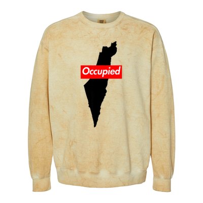 Free Palestine Gaza Palestinian Flag Arabic Colorblast Crewneck Sweatshirt