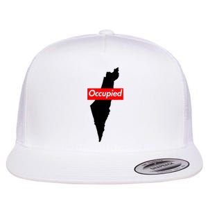 Free Palestine Gaza Palestinian Flag Arabic Flat Bill Trucker Hat