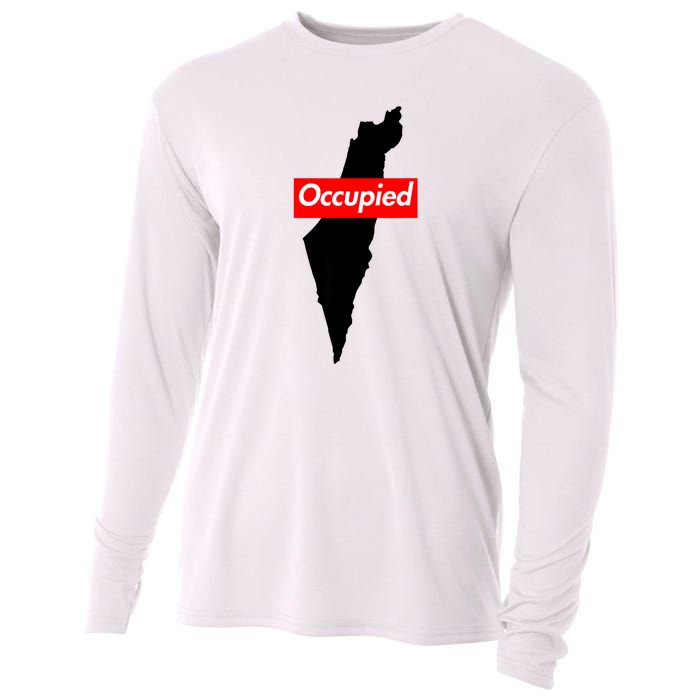 Free Palestine Gaza Palestinian Flag Arabic Cooling Performance Long Sleeve Crew