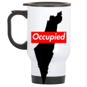 Free Palestine Gaza Palestinian Flag Arabic Stainless Steel Travel Mug