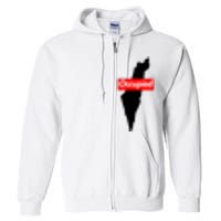 Free Palestine Gaza Palestinian Flag Arabic Full Zip Hoodie