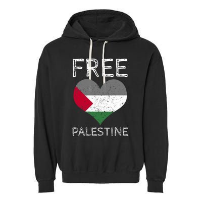 Free Palestine Gaza Freedom Palestine Flag Heart Protest Garment-Dyed Fleece Hoodie