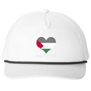 Free Palestine Gaza Freedom Palestine Flag Heart Protest Snapback Five-Panel Rope Hat