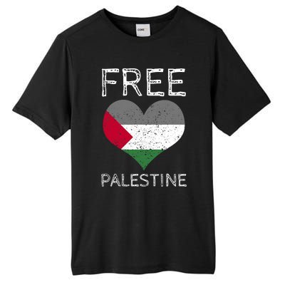 Free Palestine Gaza Freedom Palestine Flag Heart Protest Tall Fusion ChromaSoft Performance T-Shirt