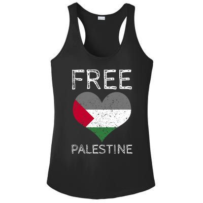 Free Palestine Gaza Freedom Palestine Flag Heart Protest Ladies PosiCharge Competitor Racerback Tank