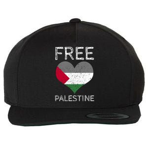 Free Palestine Gaza Freedom Palestine Flag Heart Protest Wool Snapback Cap