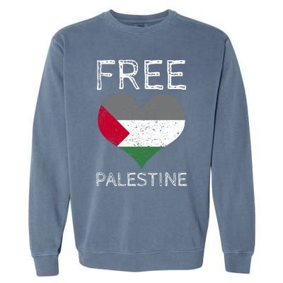 Free Palestine Gaza Freedom Palestine Flag Heart Protest Garment-Dyed Sweatshirt