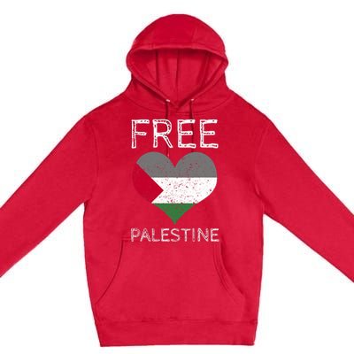 Free Palestine Gaza Freedom Palestine Flag Heart Protest Premium Pullover Hoodie