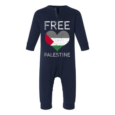 Free Palestine Gaza Freedom Palestine Flag Heart Protest Infant Fleece One Piece