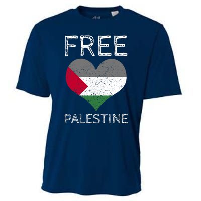 Free Palestine Gaza Freedom Palestine Flag Heart Protest Cooling Performance Crew T-Shirt