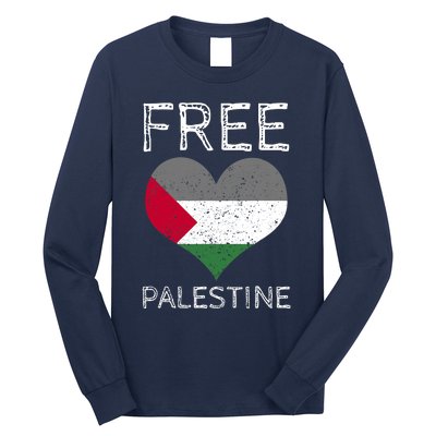 Free Palestine Gaza Freedom Palestine Flag Heart Protest Long Sleeve Shirt