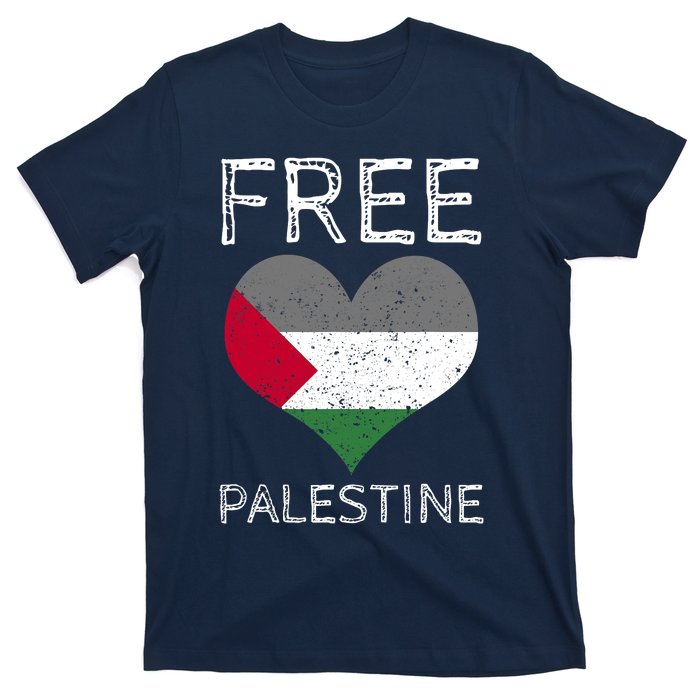 Free Palestine Gaza Freedom Palestine Flag Heart Protest T-Shirt