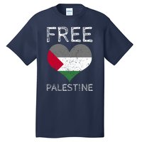 Free Palestine Gaza Freedom Palestine Flag Heart Protest Tall T-Shirt