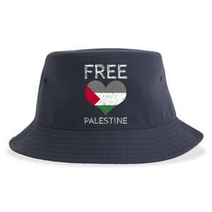 Free Palestine Gaza Freedom Palestine Flag Heart Protest Sustainable Bucket Hat