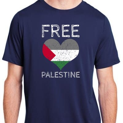 Free Palestine Gaza Freedom Palestine Flag Heart Protest Adult ChromaSoft Performance T-Shirt