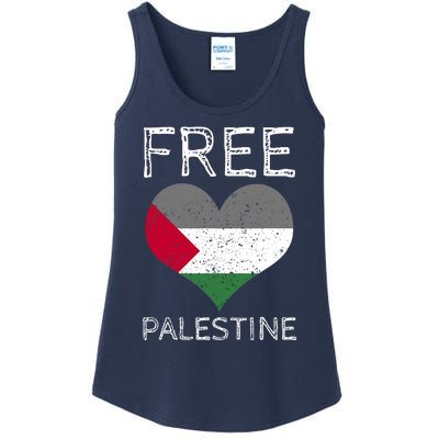 Free Palestine Gaza Freedom Palestine Flag Heart Protest Ladies Essential Tank