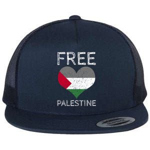 Free Palestine Gaza Freedom Palestine Flag Heart Protest Flat Bill Trucker Hat