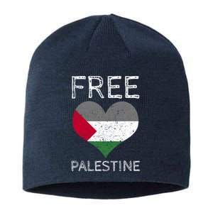 Free Palestine Gaza Freedom Palestine Flag Heart Protest Sustainable Beanie