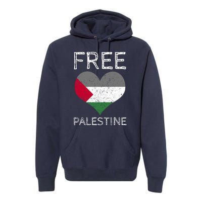 Free Palestine Gaza Freedom Palestine Flag Heart Protest Premium Hoodie