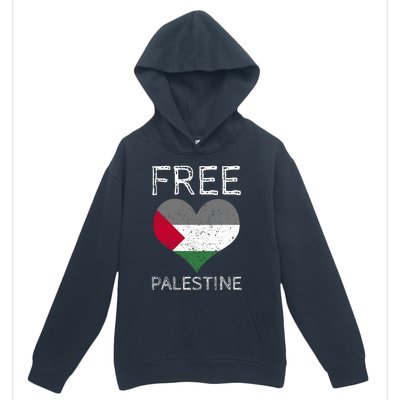 Free Palestine Gaza Freedom Palestine Flag Heart Protest Urban Pullover Hoodie