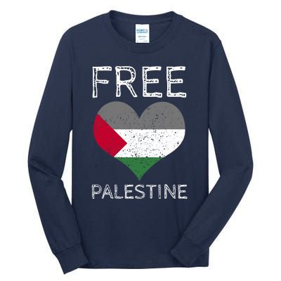 Free Palestine Gaza Freedom Palestine Flag Heart Protest Tall Long Sleeve T-Shirt