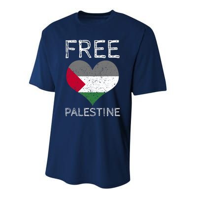 Free Palestine Gaza Freedom Palestine Flag Heart Protest Performance Sprint T-Shirt