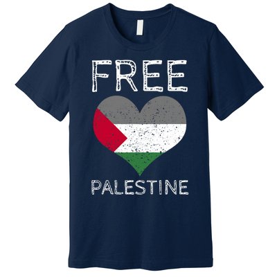 Free Palestine Gaza Freedom Palestine Flag Heart Protest Premium T-Shirt