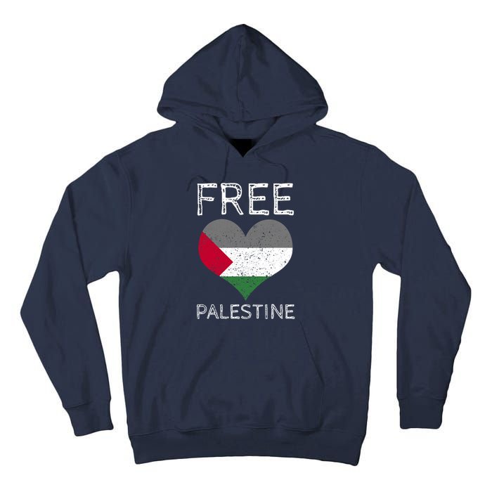 Free Palestine Gaza Freedom Palestine Flag Heart Protest Tall Hoodie