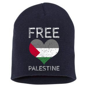 Free Palestine Gaza Freedom Palestine Flag Heart Protest Short Acrylic Beanie