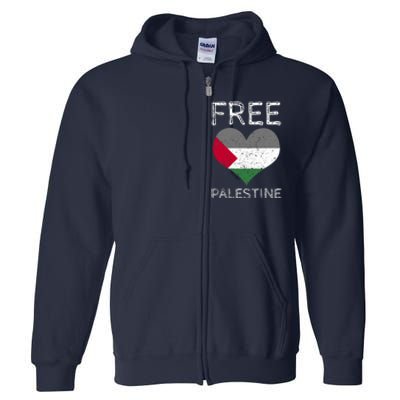 Free Palestine Gaza Freedom Palestine Flag Heart Protest Full Zip Hoodie