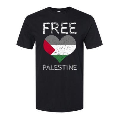 Free Palestine Gaza Freedom Palestine Flag Heart Protest Softstyle CVC T-Shirt