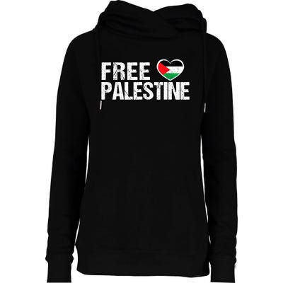 Free Palestine Gaza Palestinian Flag Heart Womens Funnel Neck Pullover Hood