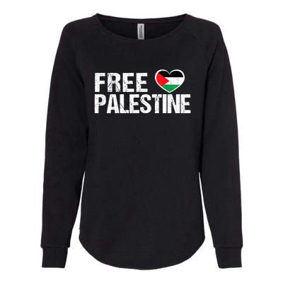 Free Palestine Gaza Palestinian Flag Heart Womens California Wash Sweatshirt