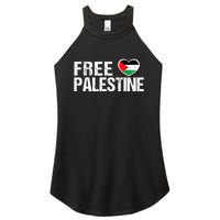 Free Palestine Gaza Palestinian Flag Heart Women's Perfect Tri Rocker Tank