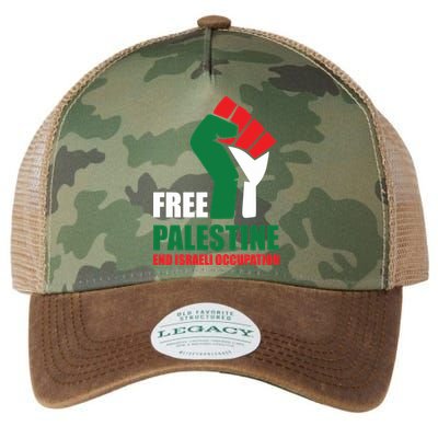 Free Palestine Gaza Freedom End Israeli Occupation Legacy Tie Dye Trucker Hat
