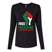 Free Palestine Gaza Freedom End Israeli Occupation Womens Cotton Relaxed Long Sleeve T-Shirt