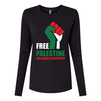 Free Palestine Gaza Freedom End Israeli Occupation Womens Cotton Relaxed Long Sleeve T-Shirt