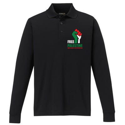 Free Palestine Gaza Freedom End Israeli Occupation Performance Long Sleeve Polo