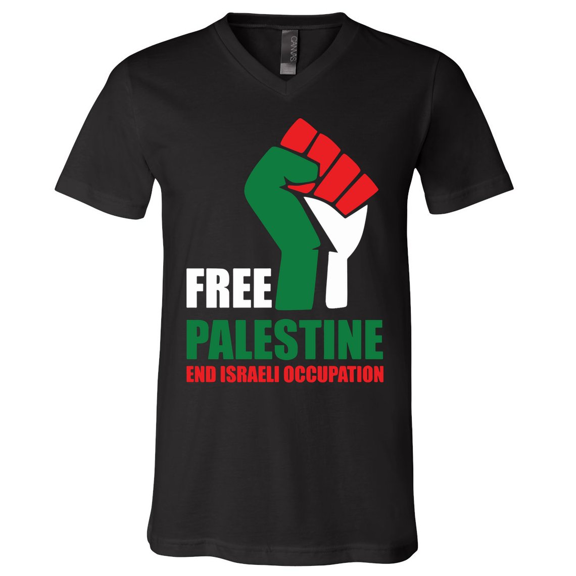 Free Palestine Gaza Freedom End Israeli Occupation V-Neck T-Shirt