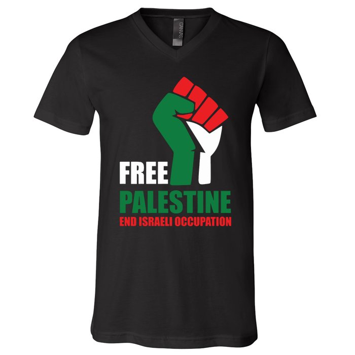 Free Palestine Gaza Freedom End Israeli Occupation V-Neck T-Shirt